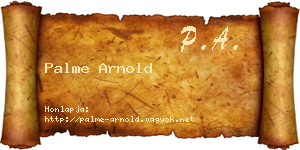 Palme Arnold névjegykártya